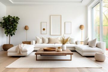 Scandinavian interior design of modern living room, home. - 766679075