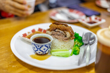 The background of food that is put in a wooden container (dim sum) containing vegetables, pork, flour Used to make, a menu that requires steaming stoves for good taste, delicious to eat
