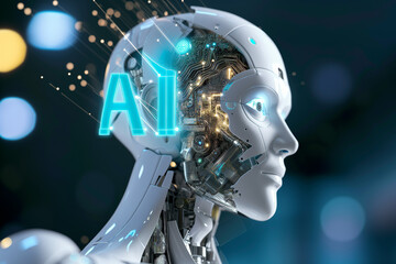 AIを搭載したロボット「AI生成画像」 - obrazy, fototapety, plakaty