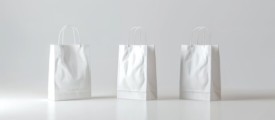 White paper bag isolated on a white background with clipping path, packaging template mockup collection. - obrazy, fototapety, plakaty