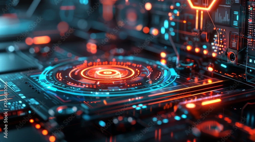 Poster digital informational technology technology futuristic background beautiful modern background concep