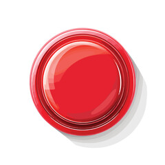 Realistic red button. Interface vector element. Per