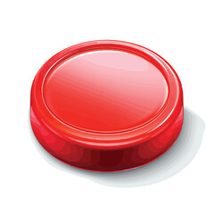 Realistic red button. Interface vector element. Per