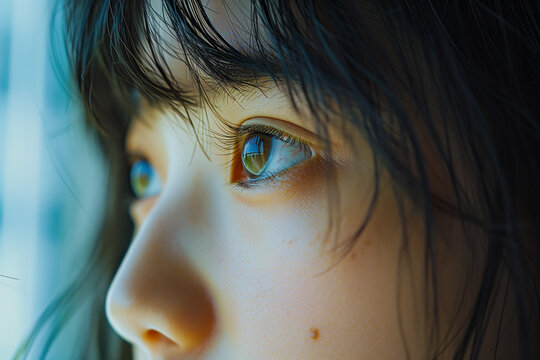 力強い女性の視線「AI生成画像」