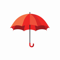 Red umbrella icon. Vector illustration flat design