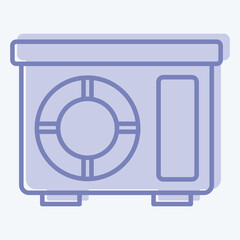 Icon Out Door Unit. related to Air Conditioning symbol. two tone style. simple design editable. simple illustration