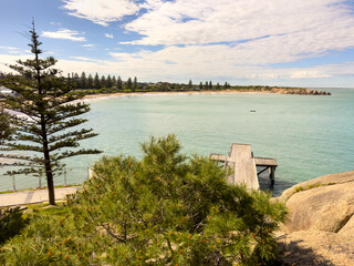 View over the jetty on a sunny day at Horseshoe Bay in Port Elliot on the Fleurieu Peninsula, South Australia - 766684409