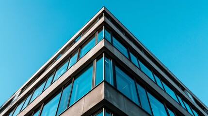 Obraz premium A close-up of the architectural symmetry and balance of a corporate building AI generated illustration