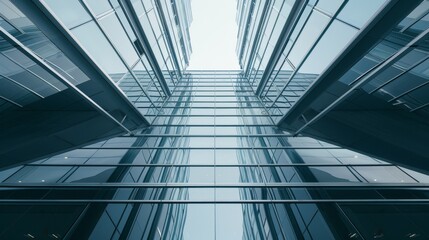 A close-up of the architectural symmetry and balance of a corporate building   AI generated illustration