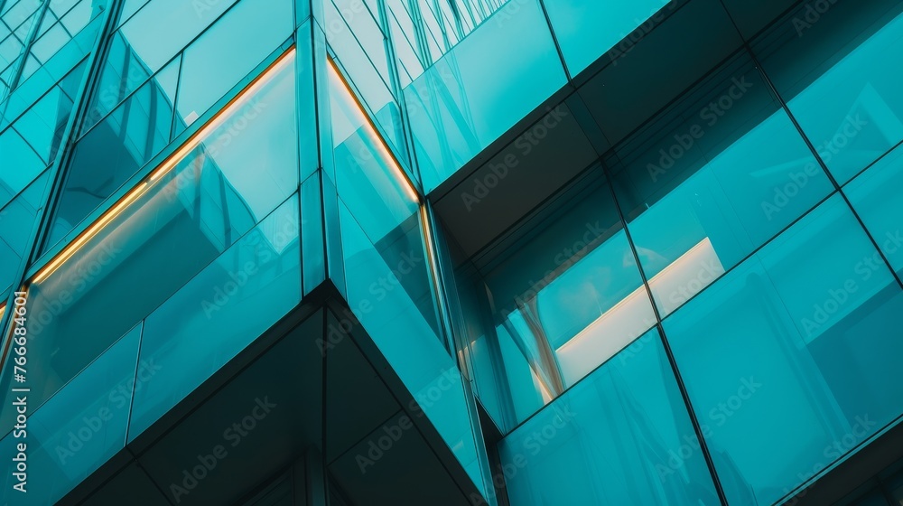 Poster abstract shapes and angles in a close-up of a modern business building ai generated illustration