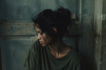 Serene Samoan woman stands in open doorway