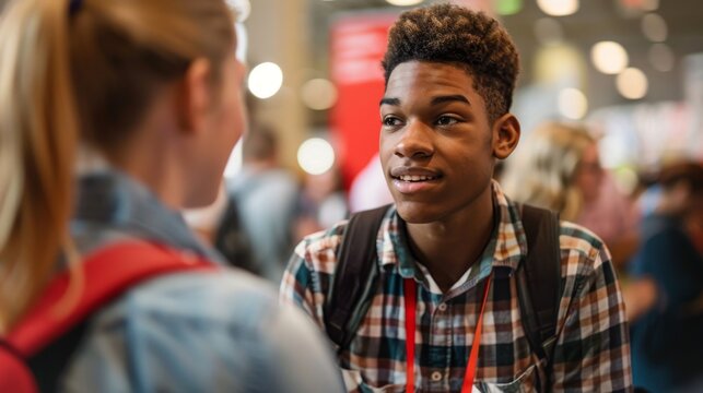 Career Exploration Detailed captures of career fairs and vocational programs helping students explore potential career paths an AI generated illustration