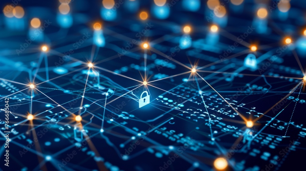 Poster cybersecurity measures detailed photographs highlighting cybersecurity measures and protocols includ
