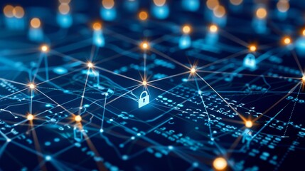 Obraz premium Cybersecurity Measures Detailed photographs highlighting cybersecurity measures and protocols including data encryption network AI generated illustration