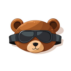 Sleep mask with cute bear face icon. Eye protection