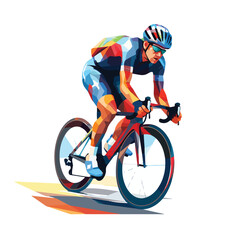 Sport athlete cyclist flat vector illustration isol