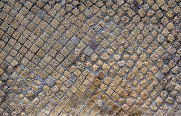 Ancient Roman Brickwork in Pompeii, Italy