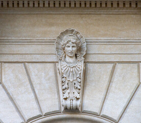 A wall Ornament above a door in Rome, Italy