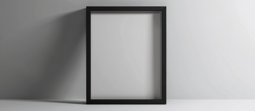 Mock-Up of a Black Frame in a Square Shape