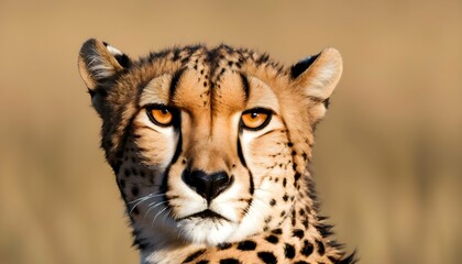 A Cheetah With Its Whiskers Bristling Alert