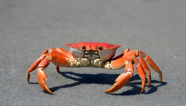 A Crab Waving Its Claws In A Defensive Stance