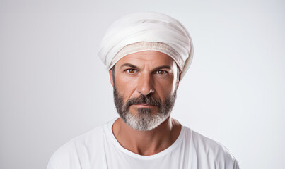 Portrait of a Man with Turban looking at Camera