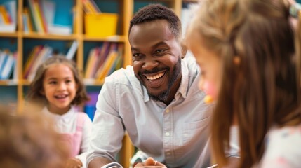 Fototapeta premium Teacher Inspiration Professional captures showcasing the dedication and passion of teachers inspiring students and shaping the AI generated illustration