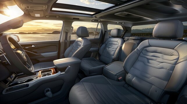 SUV Utility Professional shots of versatile SUVs highlighting their spacious interiors rugged capabilities and practicality for AI generated illustration