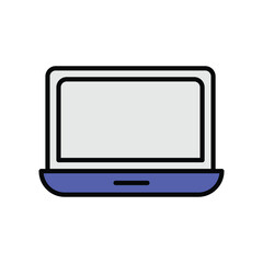 laptop icon with white background vector stock illustration