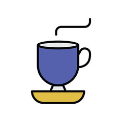 coffee cup icon with white background vector stock illustration