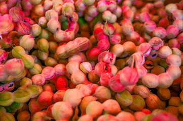 Background of Manila Tamarind on a fruit stand
