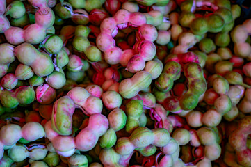 Background of Manila Tamarind on a fruit stand