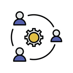 collaboration icon with white background vector stock illustration