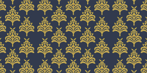 Simple Thai pattern background with gold and dark blue color combination