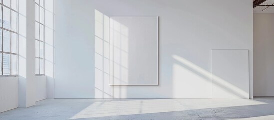 Frame of white color inside a room.
