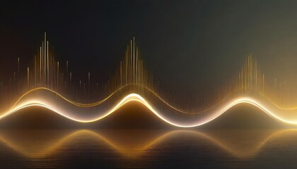 speaking sound wave in neon light on dark background