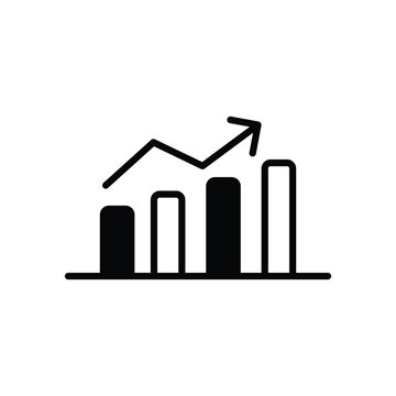 growth chart icon with white background vector stock illustration