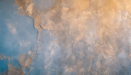 blue cement wall with rough texture and cracks as abstract background