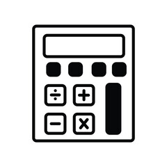 calculator icon with white background vector stock illustration
