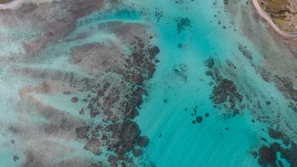 Foto op Canvas Beautiful virgin islands with crystal clear waters in the Caribbean Sea drone shots. Los Roques Venezuela, Cayo Francisqui © carlosagonzalezq