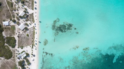 Foto op Canvas overhead aerial shot of the beautiful Caribbean beaches on the coasts of the virgin islands of Los Roques, Venezuela © carlosagonzalezq