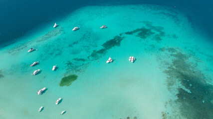 bay of the caribbean sea with beautiful white sand
