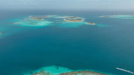 Foto op Canvas Beautiful virgin islands with crystal clear waters in the Caribbean Sea drone shots. Los Roques Venezuela © carlosagonzalezq