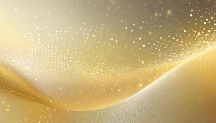 digital golden particles wave and light abstract wide screen background with shining dots