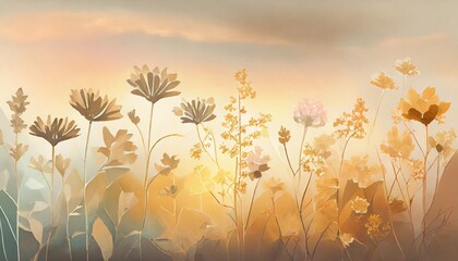 wild flowers set isolated on a background