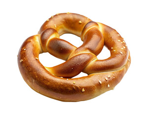 Pretzel with sesame seeds isolated on transparent background.