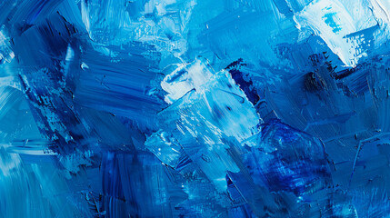 Experience the interplay of shades and strokes in this vibrant blue palette. - obrazy, fototapety, plakaty