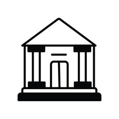 bank icon with white background vector stock illustration