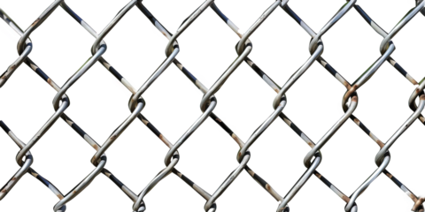Chain link fence with transparent background