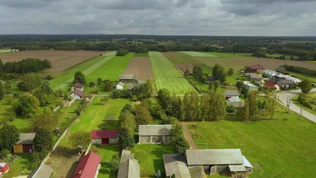 Beautiful Panorama Skorkowice Aerial View Poland